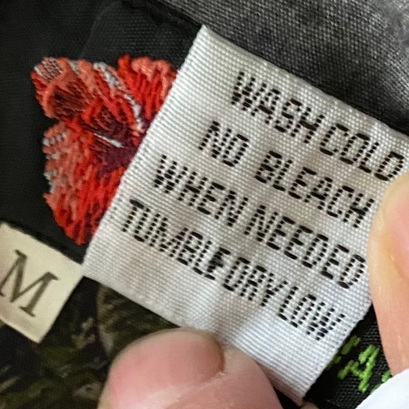 𝅺grey Hawaiian shirt with maps bamboo palm print​​​​​ - Picture 3 of 7